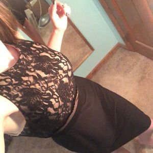 Sparkly Lace Black Dress